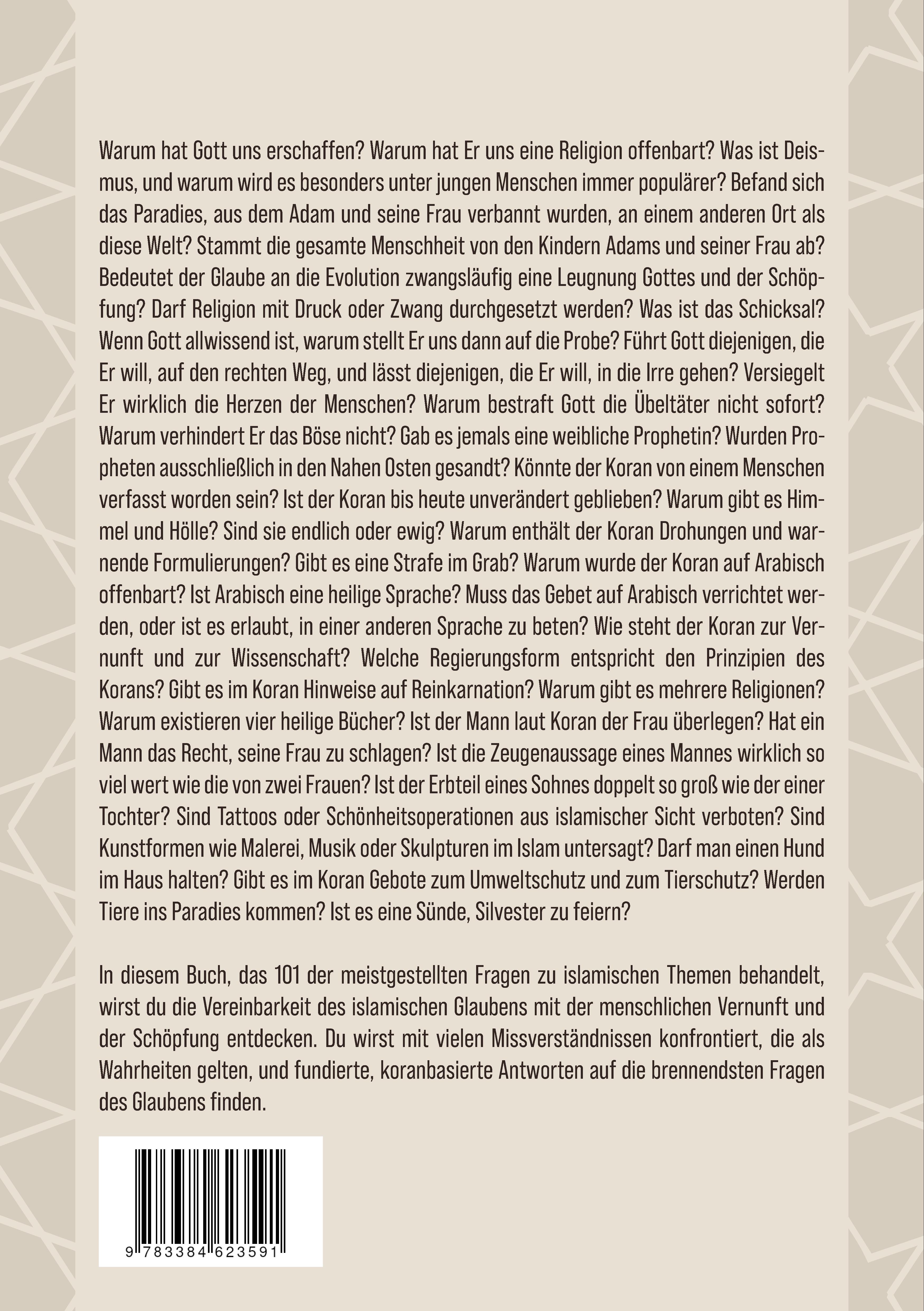 Rückseitencover 101 Fragen an den Koran