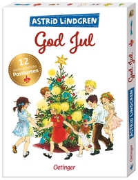 Vorderes Coverbild Astrid Lindgren. God Jul. 12 wunderschöne Weihnachtskarten zum Verschicken