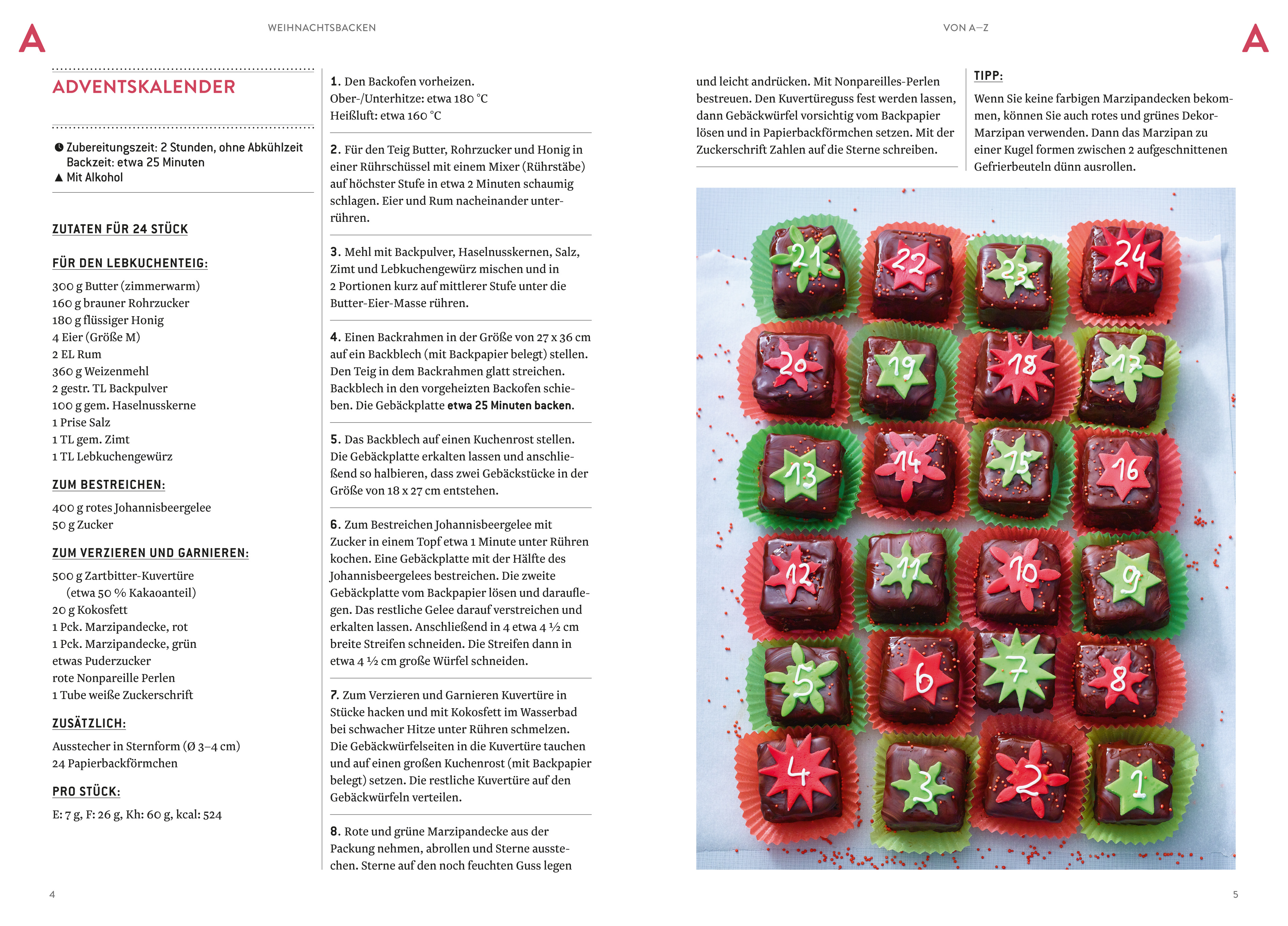 Beispielinhalt (Bild) Weihnachtsbacken von A-Z