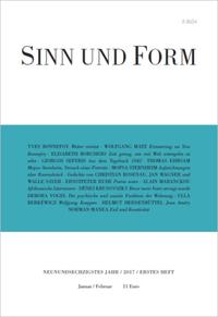 Vorderes Coverbild Sinn und Form 1/2017