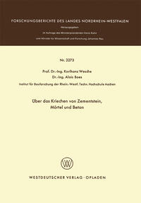 Vorderes Coverbild Über das Kriechen von Zementstein, Mörtel und Beton