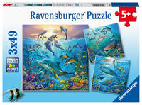 Vorderes Coverbild Kinderpuzzle 3x49 Teile - Tierwelt des Ozeans