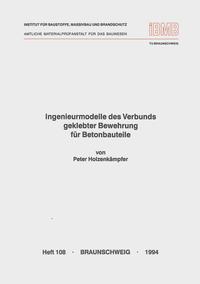 Vorderes Coverbild Ingenieurmodelle des Verbunds geklebter Bewehrung für Betonbauteile