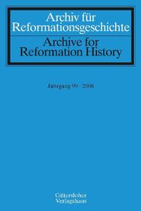 Vorderes Coverbild Archiv für Reformationsgeschichte - Aufsatzband
