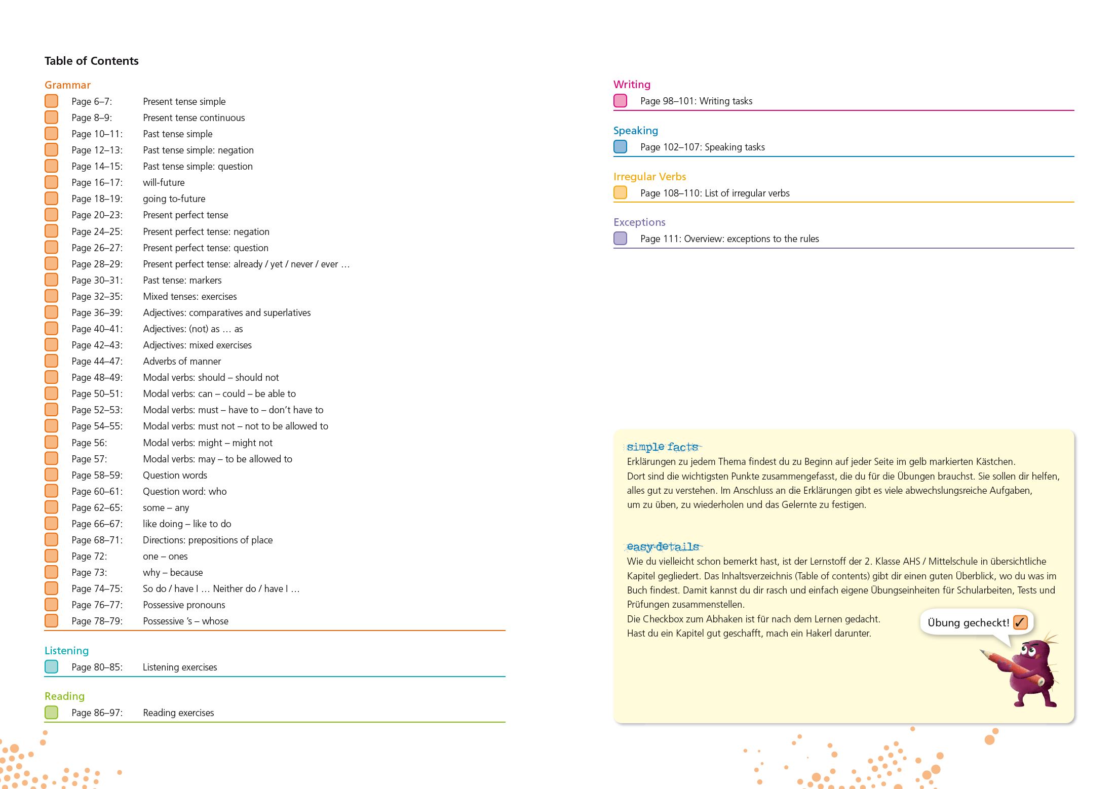 Beispielinhalt (Bild) simple und easy Englisch 2