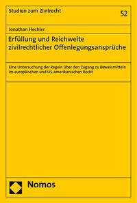 Vorderes Coverbild Erfüllung und Reichweite zivilrechtlicher Offenlegungsansprüche