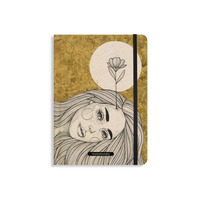 Vorderes Coverbild matabooks – Nachhaltiges A5 Notizbuch/Tagebuch/Bullet Journal/Schreibheft/Notebook aus Süßgraspapier – Nari Farbe: Sunrise Gold (punktiert)
