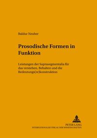 Vorderes Coverbild Prosodische Formen in Funktion