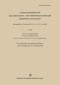 Vorderes Coverbild Die industrielle Facharbeiterausbildung und Vorschläge für ihre Verbesserung