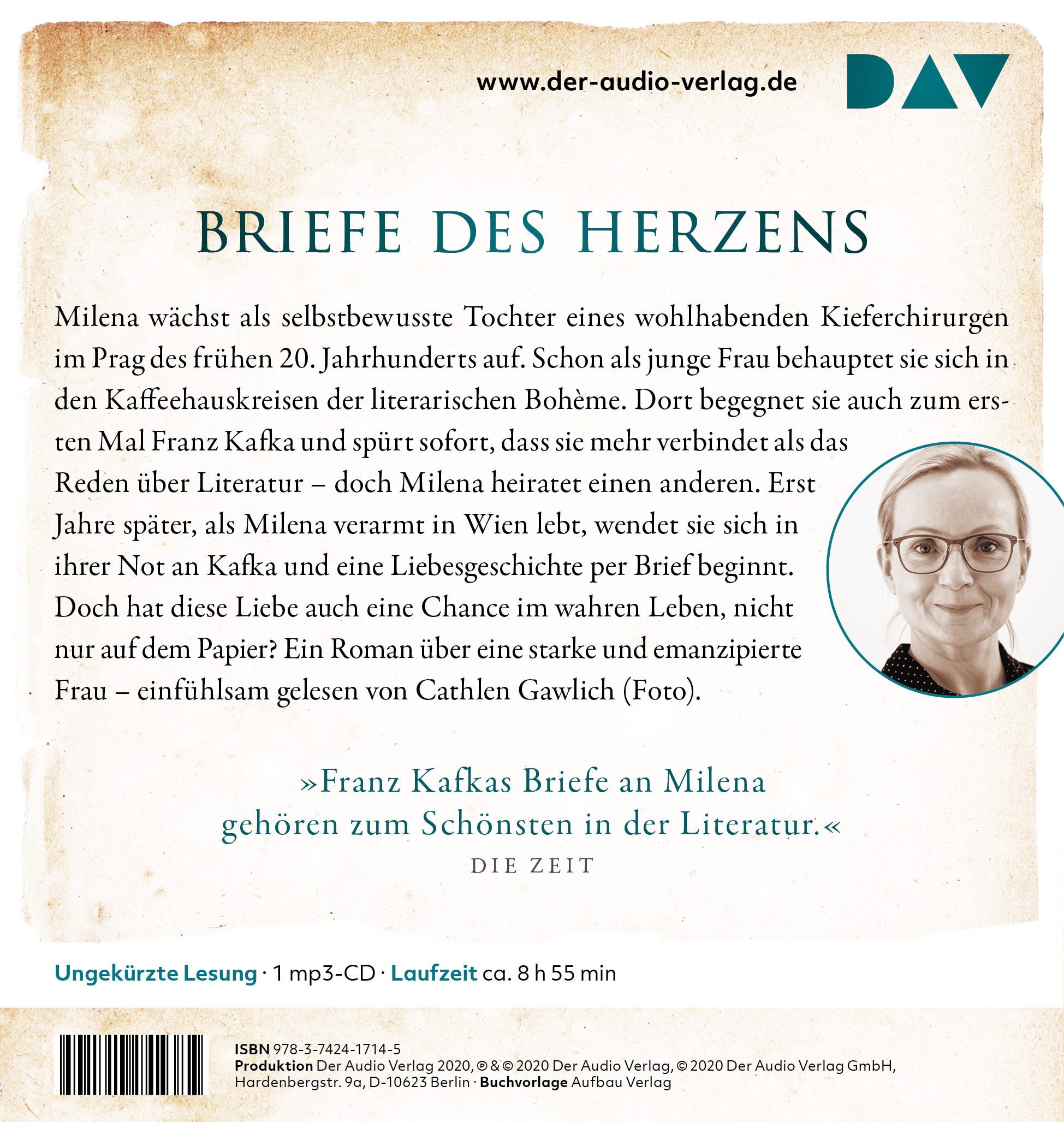 Rückseitencover Milena und die Briefe der Liebe. Kafka ist ihr Leben, das Schreiben ihre Leidenschaft