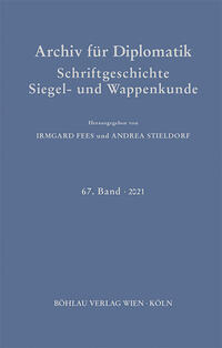 Vorderes Coverbild Archiv für Diplomatik, Schriftgeschichte, Siegel- und Wappenkunde