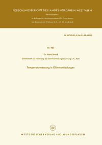 Vorderes Coverbild Temperaturmessung in Glimmentladungen
