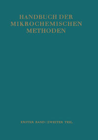 Vorderes Coverbild Waagen und Geräte zur Anorganischen Mikro-Gewichtsanalyse