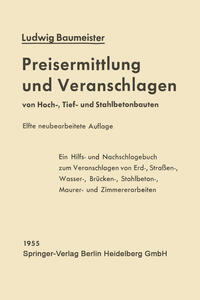 Vorderes Coverbild Preisermittlung und Veranschlagen von Hoch-, Tief- und Stahlbetonbauten