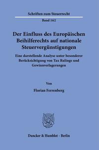 Vorderes Coverbild Der Einfluss des Europäischen Beihilferechts auf nationale Steuervergünstigungen.