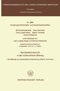 Vorderes Coverbild Berufswahlunterricht in der vorberuflichen Bildung