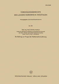 Vorderes Coverbild Ein Beitrag zur Frage der Kettenradverzahnung