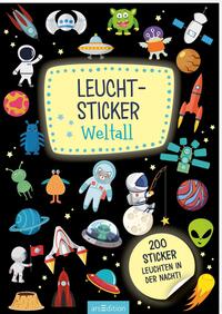Vorderes Coverbild Leucht-Sticker – Weltall