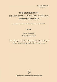 Vorderes Coverbild Untersuchung synthetischer Kohlenhydrat-Eiweißverbindungen mit der Ultracentrifuge und bei der Electrophorese