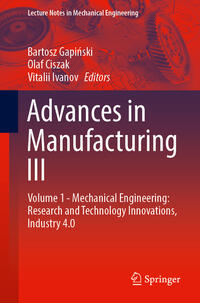 Vorderes Coverbild Advances in Manufacturing III