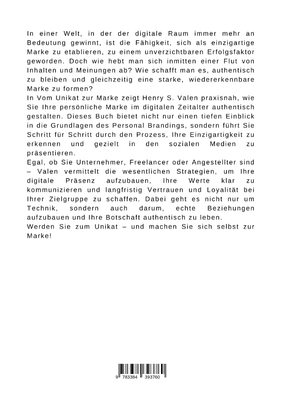 Rückseitencover Vom Unikat zur Marke