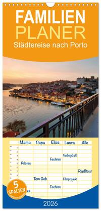 Vorderes Coverbild Familienplaner 2026 - Städtereise nach Porto mit 5 Spalten (Wandkalender, 21 x 45 cm) CALVENDO