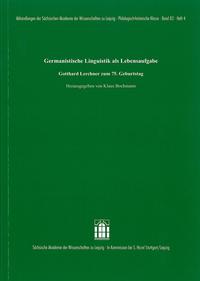 Vorderes Coverbild Germanistische Linguistik als Lebensaufgabe
