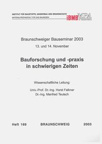 Vorderes Coverbild Braunschweiger Bauseminar 2003 : 13. und 14. November