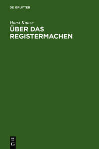 Vorderes Coverbild Über das Registermachen