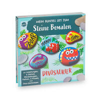Vorderes Coverbild Mein buntes Set zum Steine Bemalen. Dinosaurier