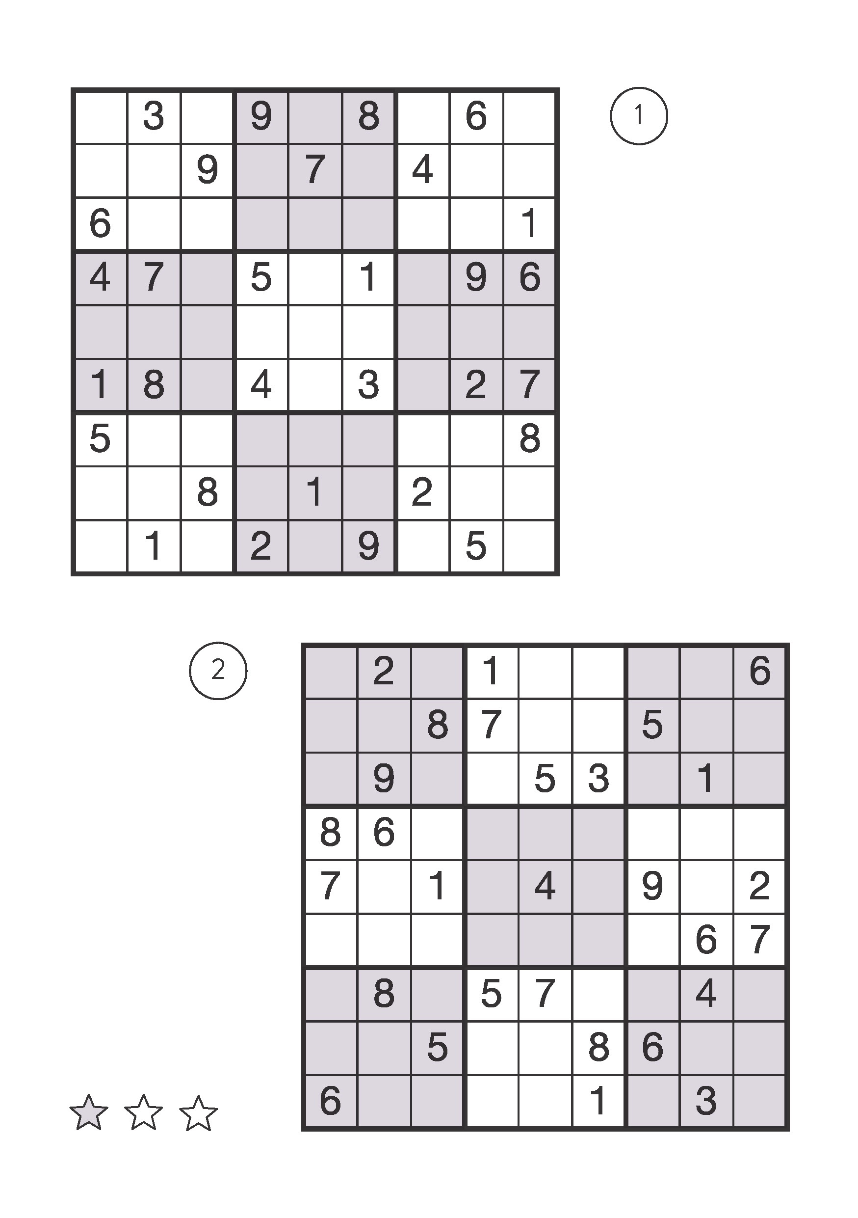 Beispielinhalt (Bild) Sudoku-Block: einfach, mittel, schwer. 192 Sudokus in 3 Schwierigkeitsstufen