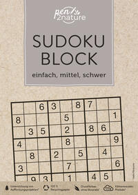 Vorderes Coverbild Sudoku-Block: einfach, mittel, schwer. 192 Sudokus in 3 Schwierigkeitsstufen