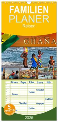 Vorderes Coverbild Familienplaner 2025 - Reise durch Afrika - Ghana mit 5 Spalten (Wandkalender, 21 x 45 cm) CALVENDO