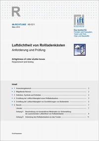 Vorderes Coverbild ift-Richtlinie AB-02/1 - Luftdichtheit von Rollladenkästen