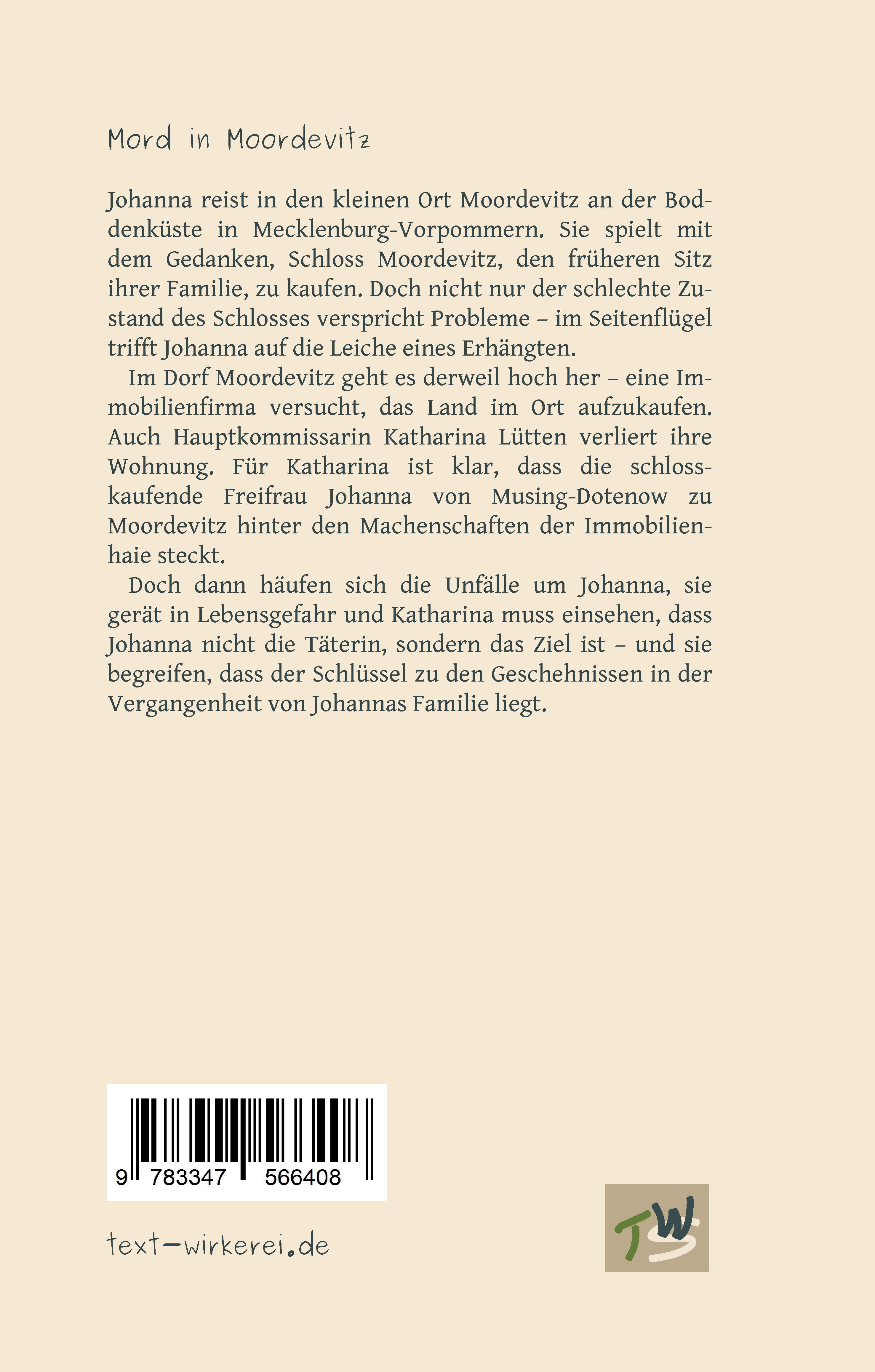 Rückseitencover Mord in Moordevitz