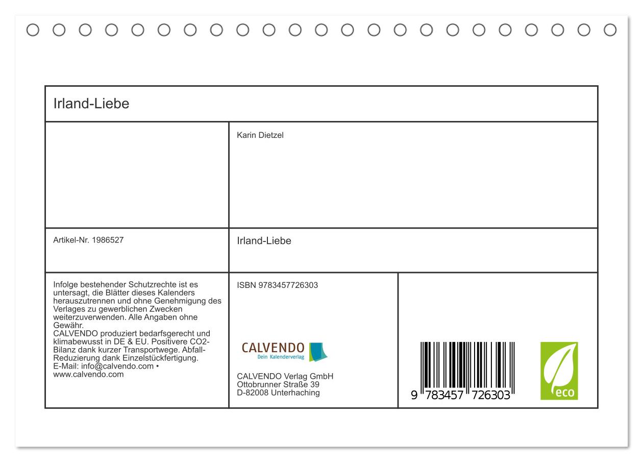 Beispielinhalt (Bild) Irland-Liebe (Tischkalender 2026 DIN A5 quer), CALVENDO Monatskalender