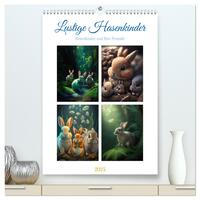 Vorderes Coverbild Lustige Hasenkinder (hochwertiger Premium Wandkalender 2025 DIN A2 hoch), Kunstdruck in Hochglanz