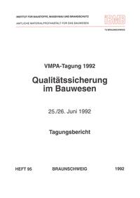 Vorderes Coverbild VMPA-Tagung 1992 Qualitätssicherung im Bauwesen