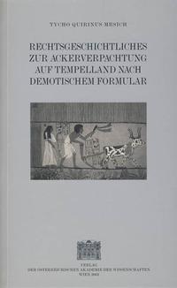 Vorderes Coverbild Rechtsgeschichtliches zur Ackerverpachtung auf Tempelland nach demotischem Formular