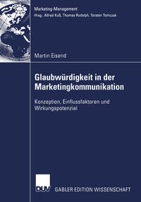 Vorderes Coverbild Glaubwürdigkeit in der Marketingkommunikation