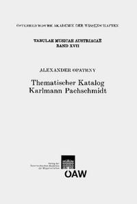 Vorderes Coverbild Thematischer Katalog Karlmann Pachschmidt