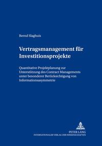 Vorderes Coverbild Vertragsmanagement für Investitionsprojekte