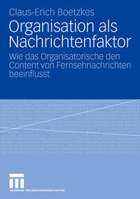 Vorderes Coverbild Organisation als Nachrichtenfaktor