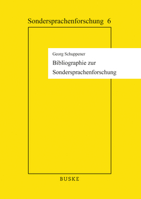 Vorderes Coverbild Bibliographie zur Sondersprachenforschung