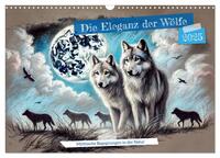 Vorderes Coverbild Die Eleganz der Wölfe - Mythische Begegnungen in der Natur (Wandkalender 2025 DIN A3 quer), CALVENDO Monatskalender