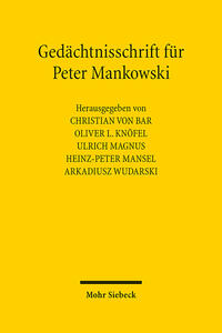 Vorderes Coverbild Gedächtnisschrift für Peter Mankowski