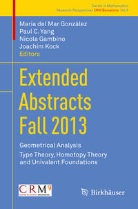 Vorderes Coverbild Extended Abstracts Fall 2013