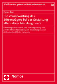 Vorderes Coverbild Die Verantwortung des Börsenträgers bei der Gestaltung alternativer Marktsegmente