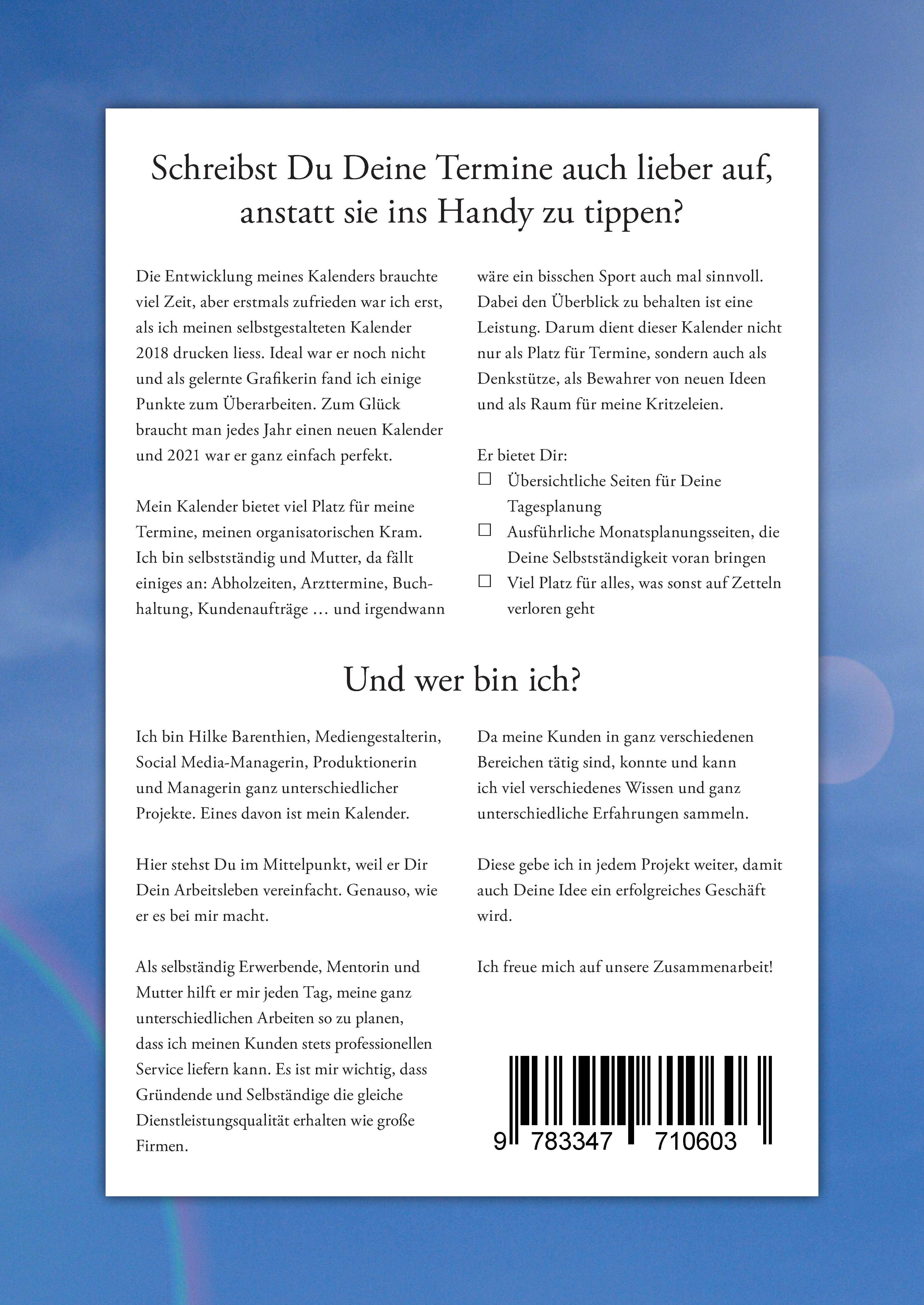 Rückseitencover Entrepreneur Kalender 2023