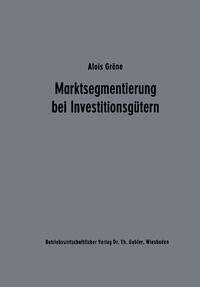 Vorderes Coverbild Marktsegmentierung bei Investitionsgütern